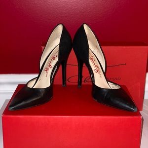 All black leather Made in Italy heels